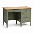 Schreibtisch im Landhausstil mit 4 Schubladen, 110 × 50 × 76 cm, Grün/Braun mit goldfarbenen Akzenten