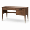 Schreibtisch aus Holzwerkstoff mit 3 Schubladen, 120 × 55 × 76 cm, Braun, Retro-Stil