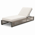 Gartenliege aus Metall und Textilgewebe, Beige/Anthrazit/Taupe, 200 × 75 × 90 cm, mit verstellbarer Rückenlehne und Seilbesatz